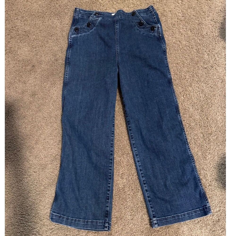 J.Crew Denim Sailor Button High Rise Wide Leg Jeans Size 29